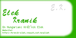 elek kranik business card